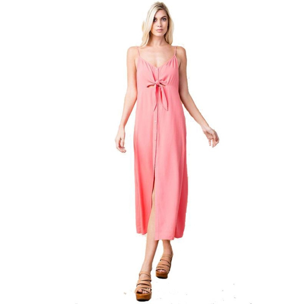 Gianna Midi Dress Coral Size Small Medium Large